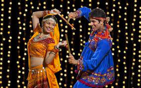 Garba dancers at corporate Navratri event